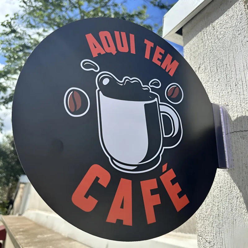 Placa Decorativa Dupla Face Acrílico sua logo