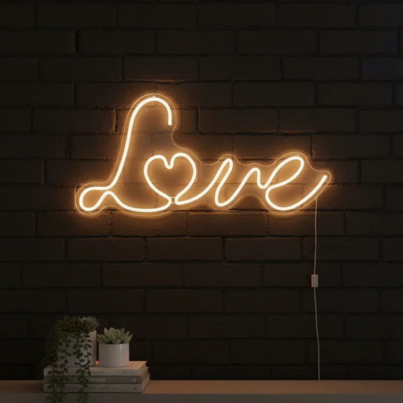 Luminária Neon Led Letreiro Luminoso Love Romântica Casal Decorativa