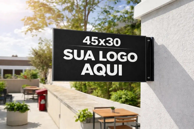 Placa Decorativa Dupla Face Ret Acrílico Sua Logo