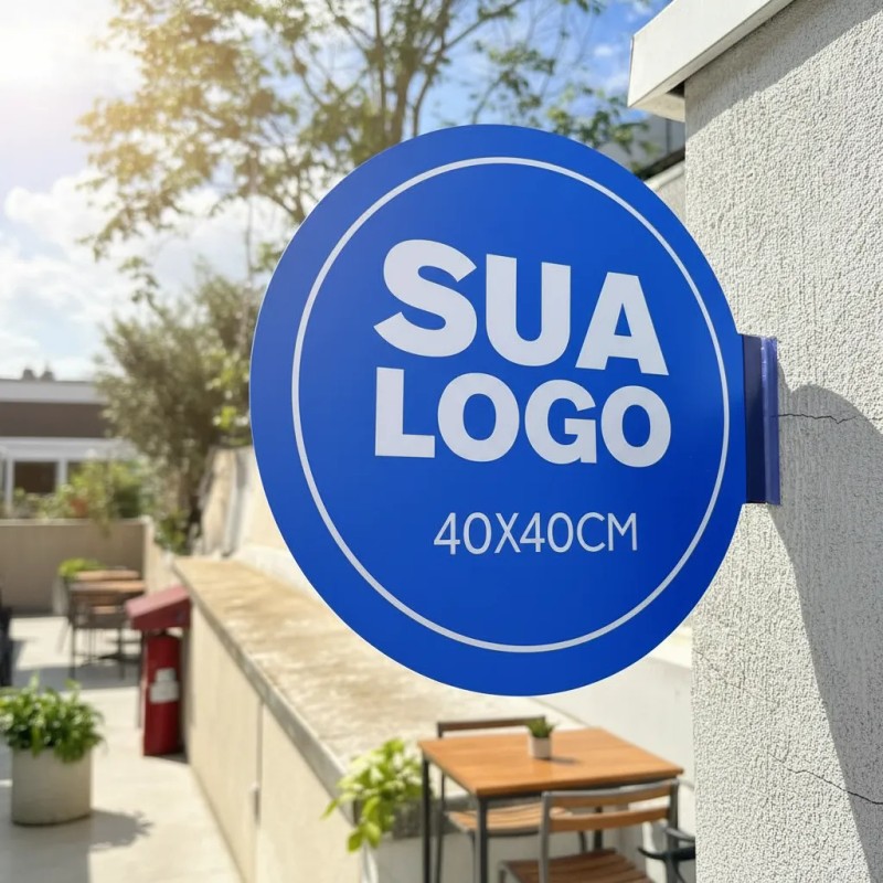 Placa Decorativa Dupla Face Acrílico sua logo