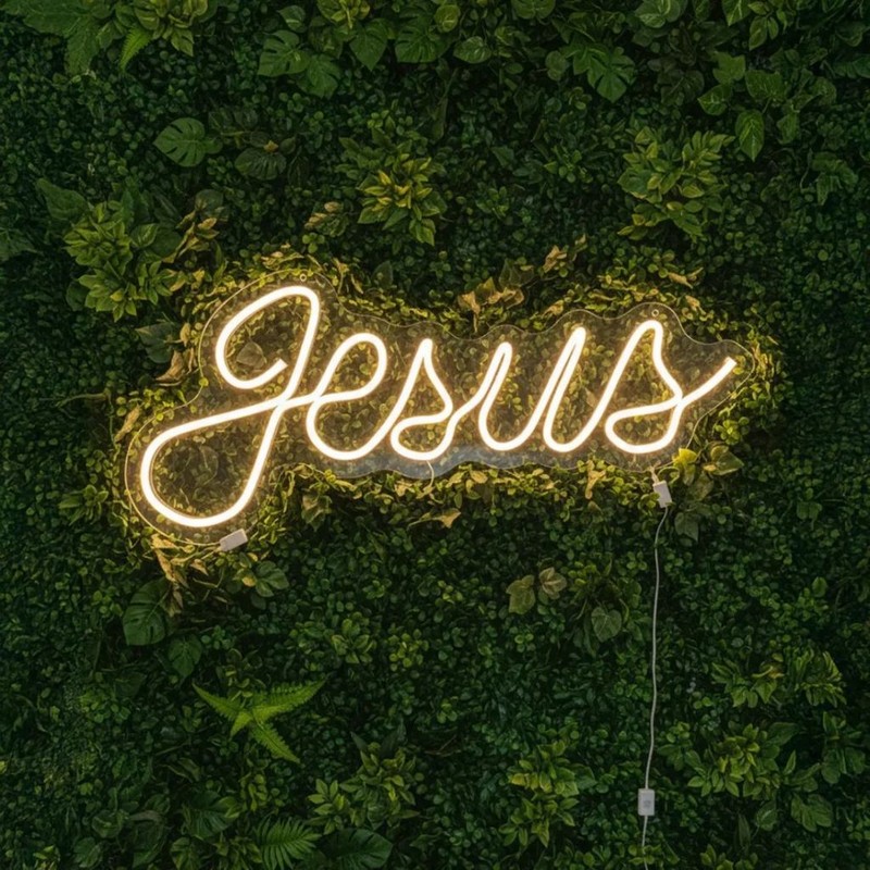 Luminária Neon Led Jesus Igreja Cristão Religioso Cristo